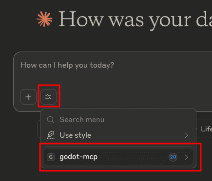 MCP Server in Claude Desktop chat
