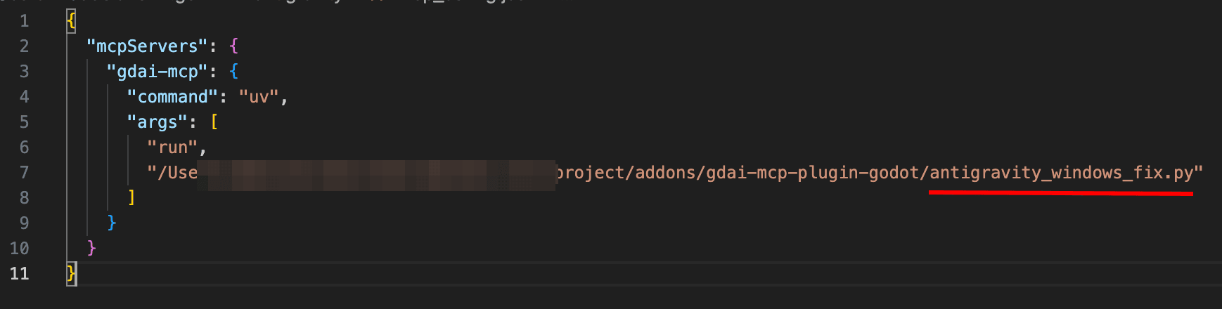 Antigravity MCP server config windows fix