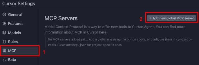 Click add new MCP server
