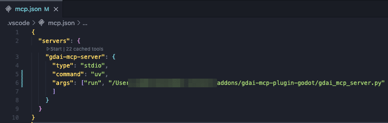 VS Code mcp.json view